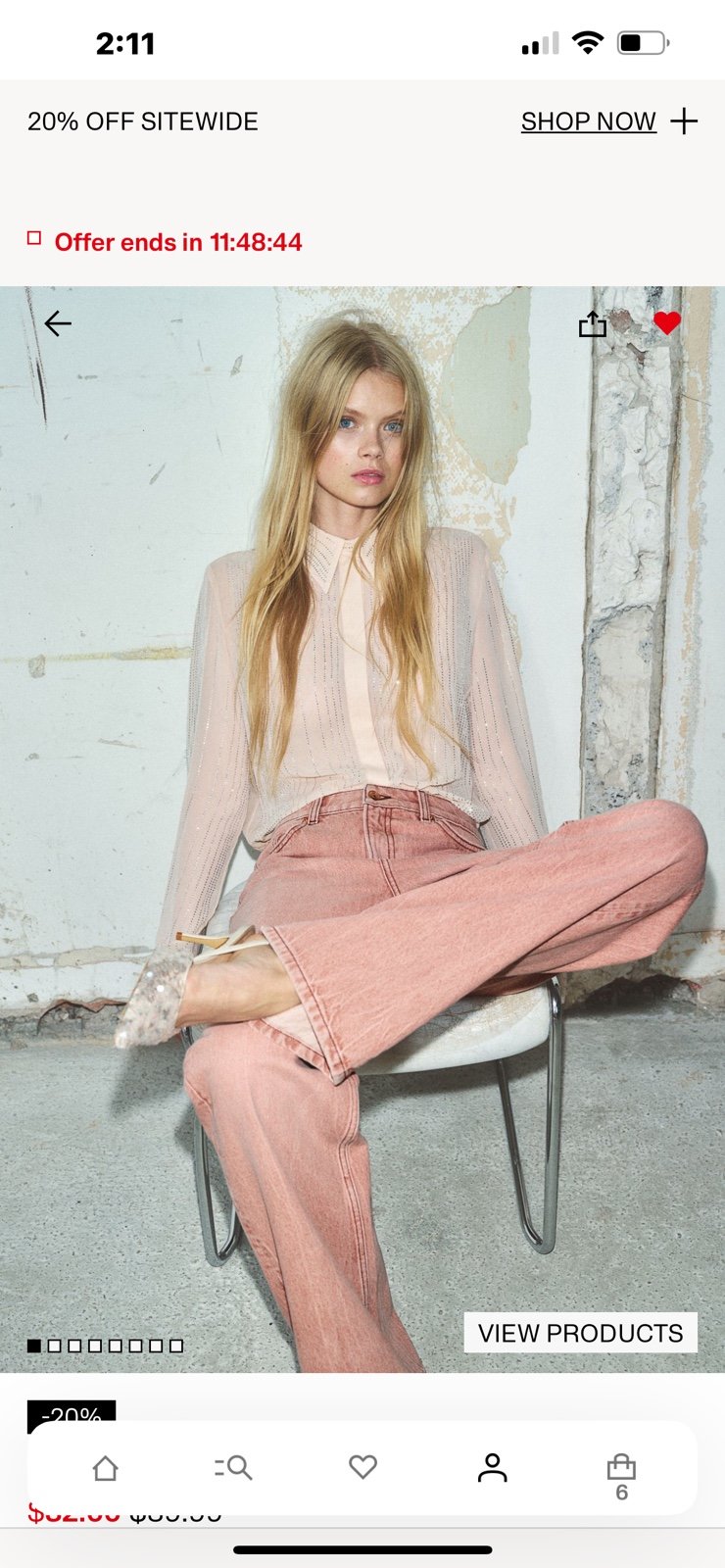 NWT H&M Dusty Rose Wide Leg Jeans