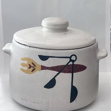 Vintage MCM West Bend Bean Pot & lid 2 Qt 1960's