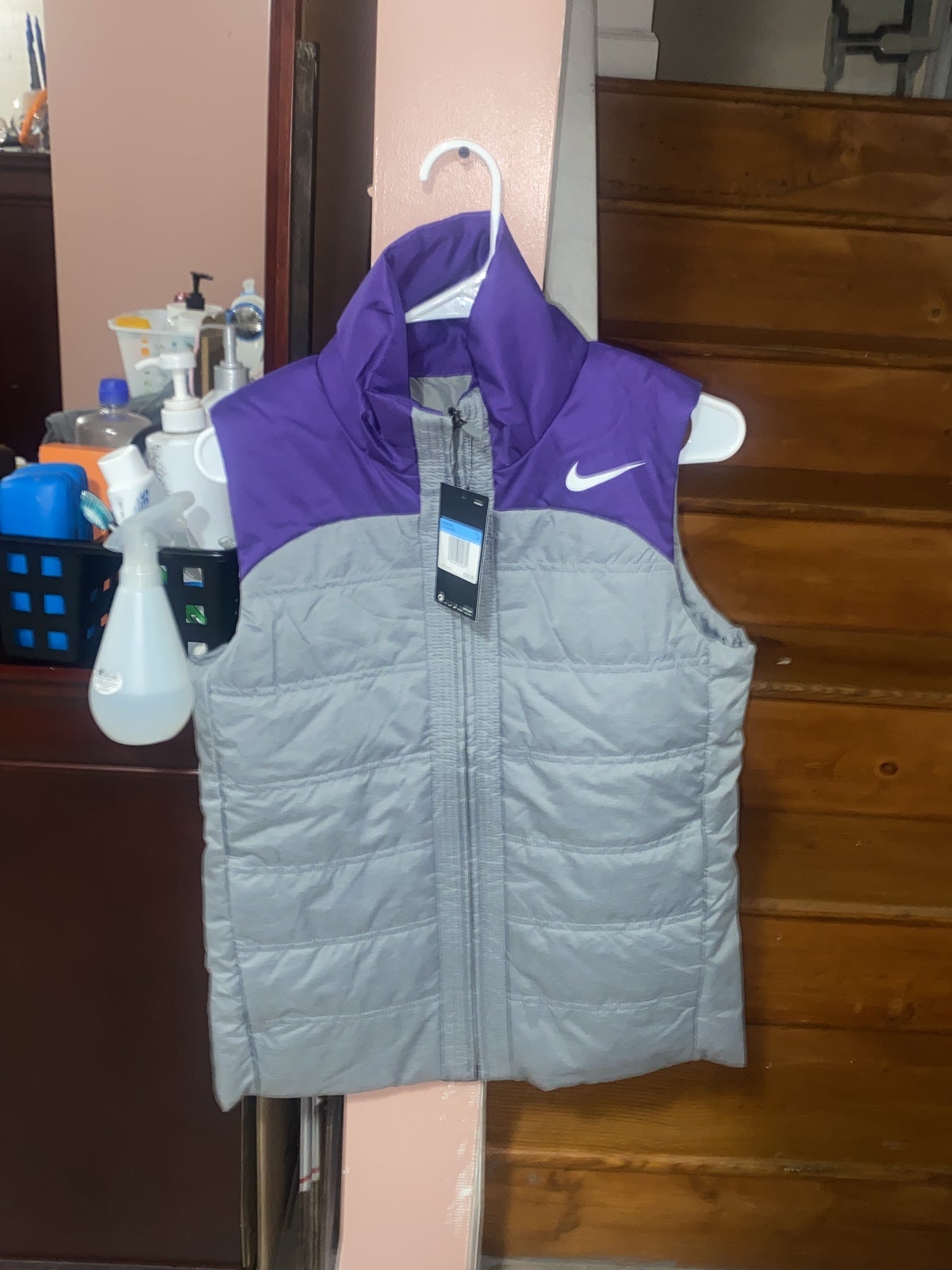 Nike Women’s Puffer Vest Purple Grey