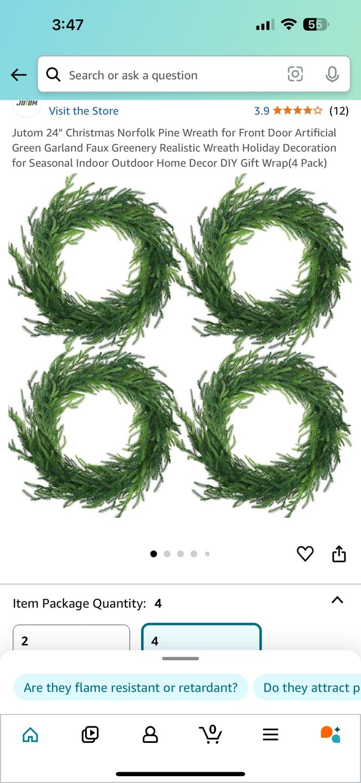 24in pine wreath