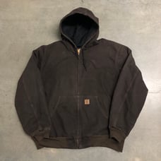 Carhartt Men’s J25 Canvas Full Zip Hooded Work Jacket Men’s 3XL Brown 2000’s