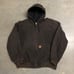 Carhartt Men’s J25 Canvas Full Zip Hooded Work Jacket Men’s 3XL Brown 2000’s