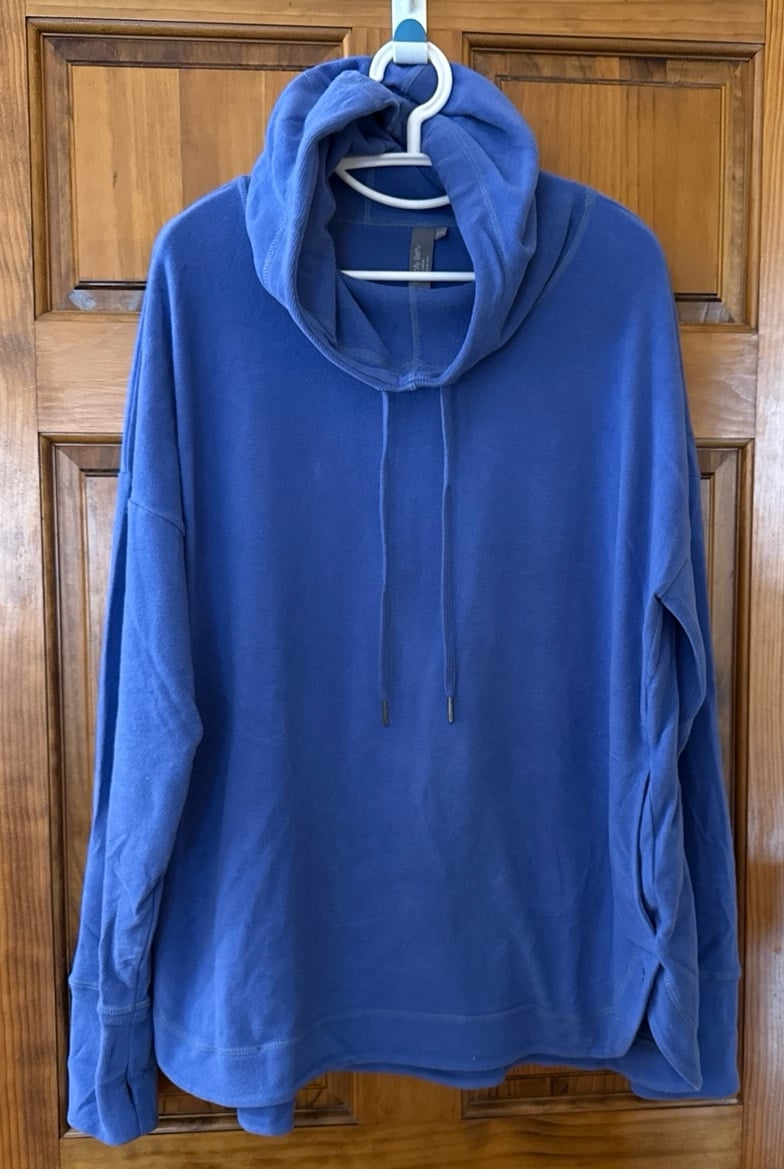 Sweaty Betty Luxe Fleece Hoodie in Bright Blue