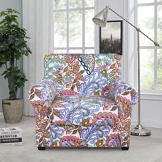 Printed Couch Chair Cover - Floral Pattern Sofa Cover with Separate Cushion