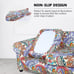 Printed Couch Chair Cover - Floral Pattern Sofa Cover with Separate Cushion