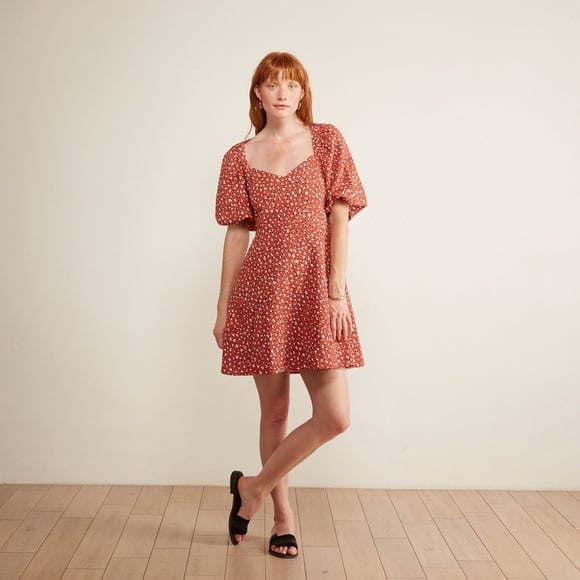 THE ODELLS ANTHROPOLOGIE NWT Ariel Puffed Sleeve Dress *Malmo Print