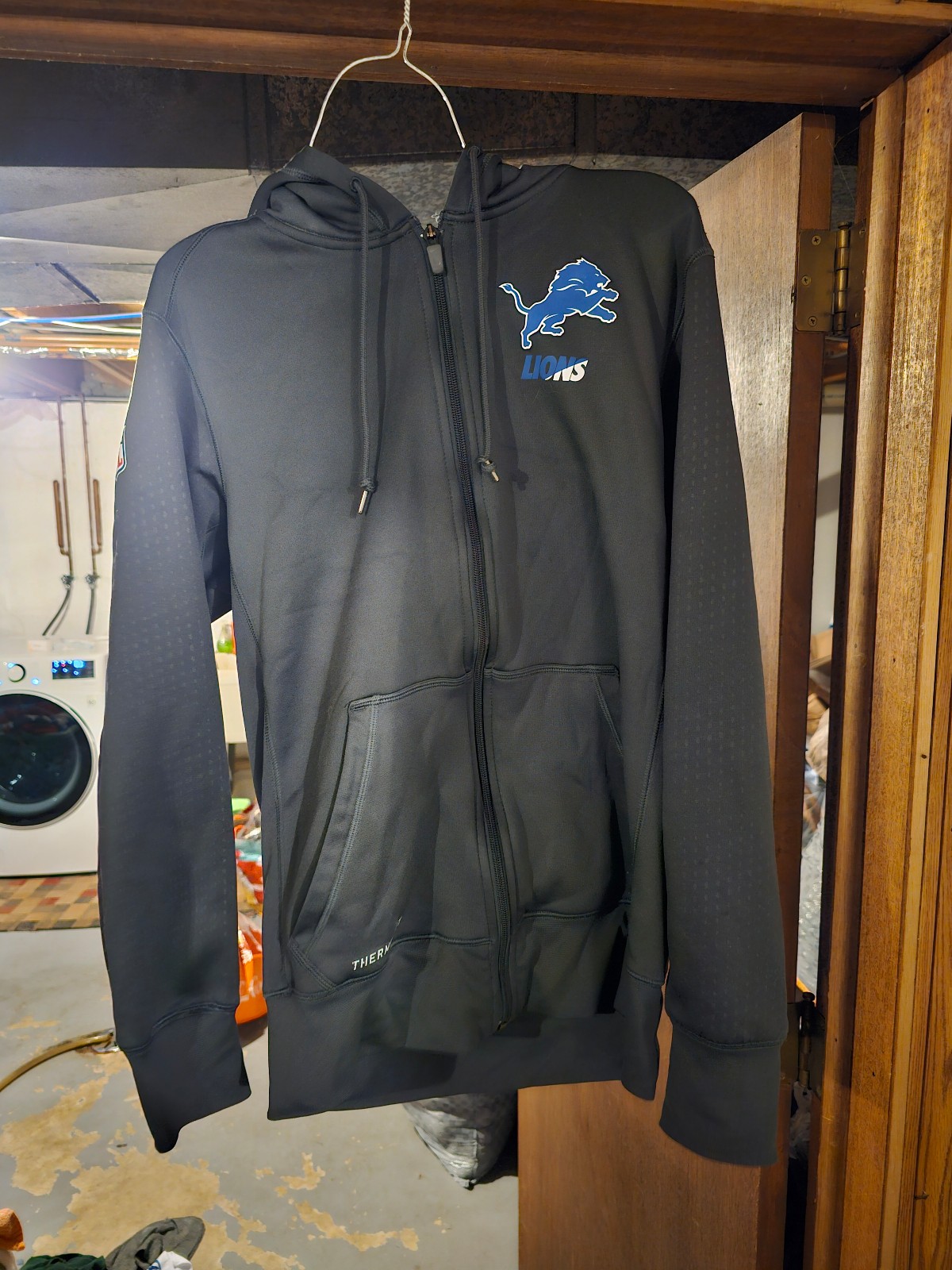 Detroit Lions NFL Nike Therma-Fit Mens Hooded Sweatshirt, Full-Zip Size S