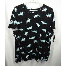Torrid Sleep Plus Size 1X Black Shark Print Flutter Sleeve T-Shirt