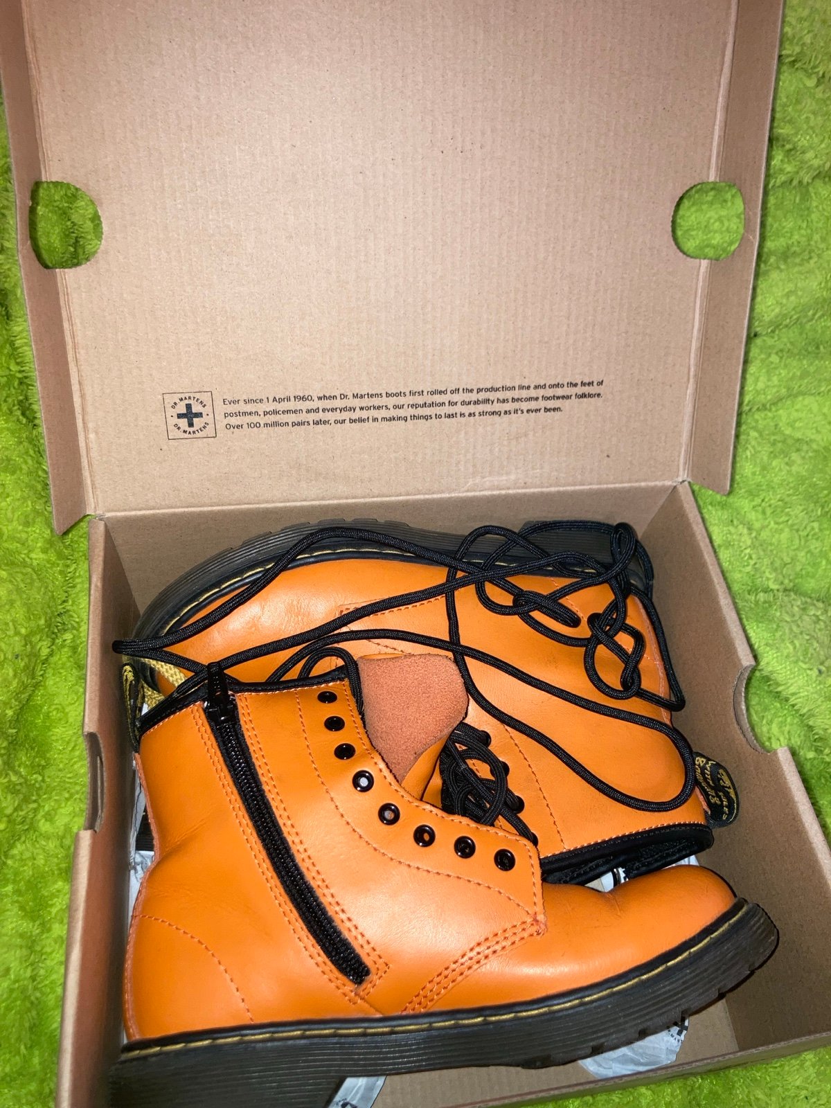 Orange doc martens