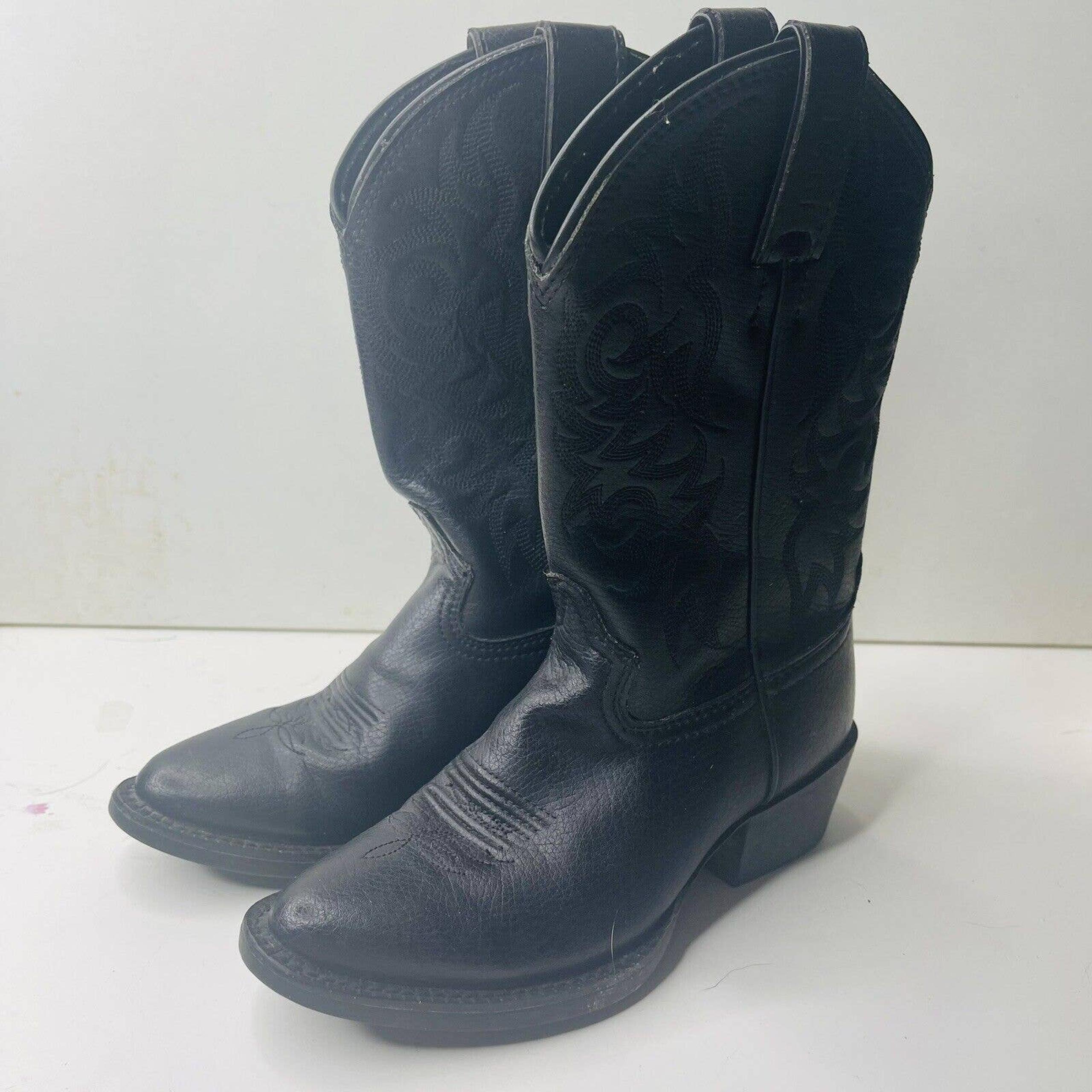 Justin Black Size 11.5 Kids Western Cowboy Boots