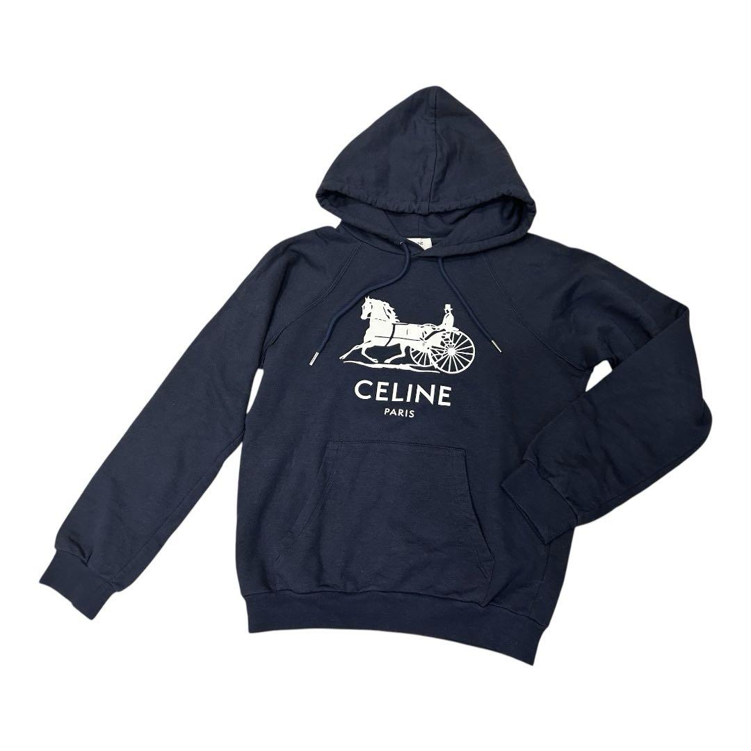 Excellent Condition CELINE Salky Sweatshirt Hoodie with Logo Print