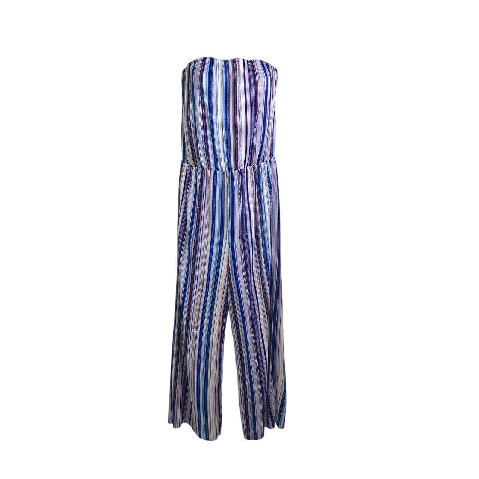 Collective Concepts Jumpsuit Womens Size Medium Multi Color Striped StrapLess