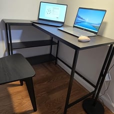 L Shaped Computer Desk - Home Office Desk with Shelf, Gaming Desk Corner Table