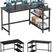 L Shaped Computer Desk - Home Office Desk with Shelf, Gaming Desk Corner Table
