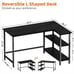 L Shaped Computer Desk - Home Office Desk with Shelf, Gaming Desk Corner Table