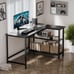 L Shaped Computer Desk - Home Office Desk with Shelf, Gaming Desk Corner Table