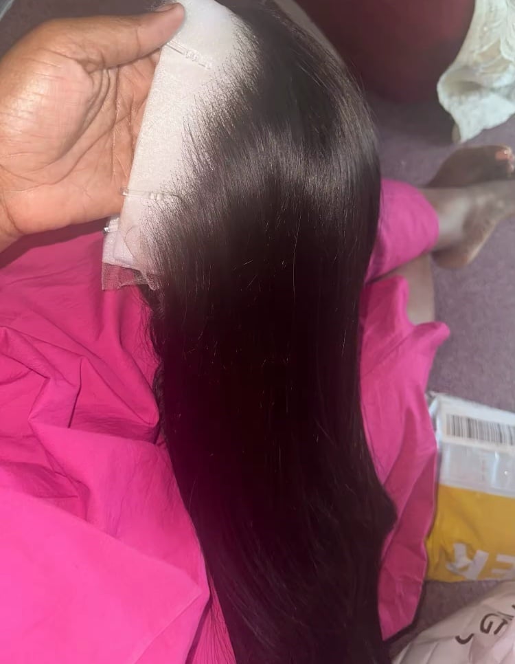 20 inch human hair bone straight wig lace front