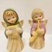 Vintage Lefton Hand Painted Bisque Christmas Angels W/harp, Horn, Heart, Flute