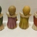 Vintage Lefton Hand Painted Bisque Christmas Angels W/harp, Horn, Heart, Flute