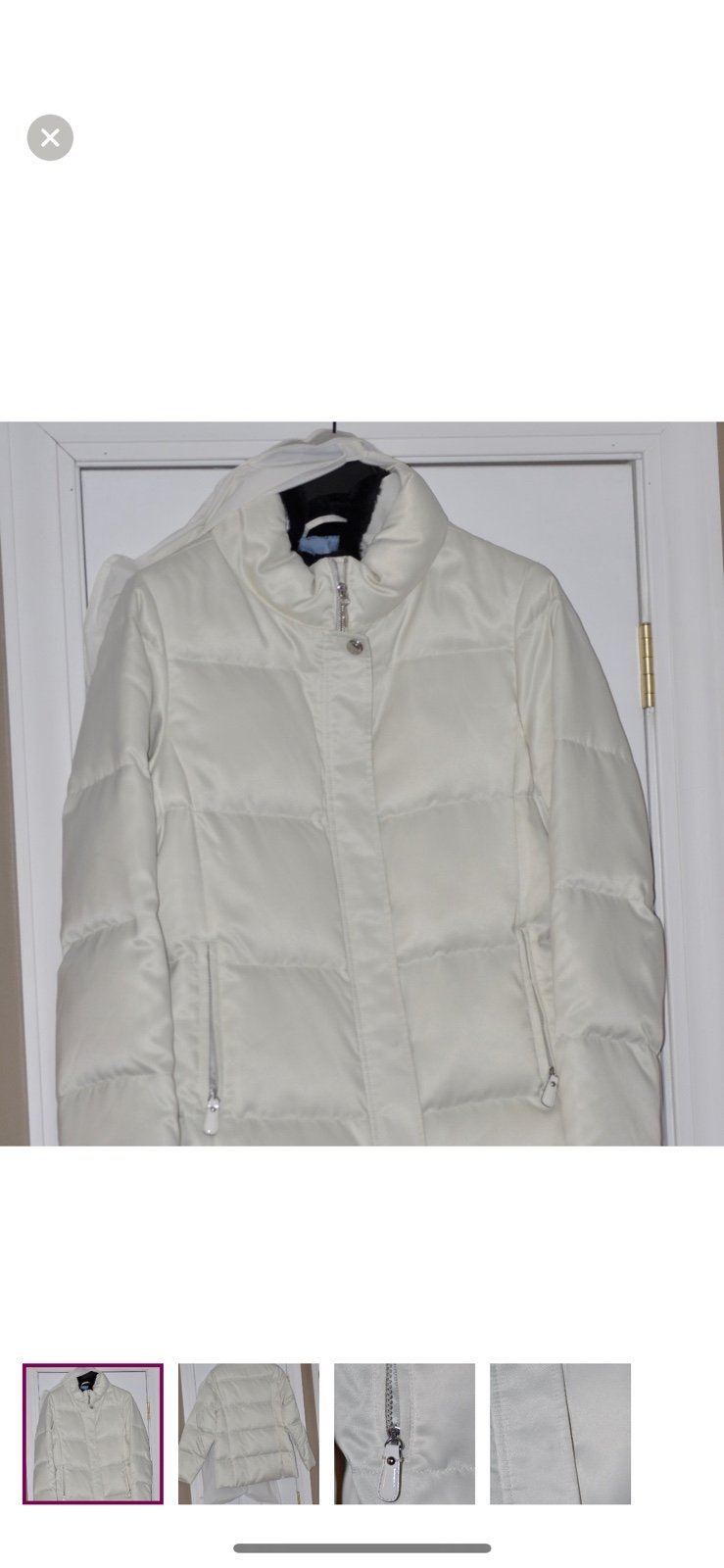 Coach White down coat size XL