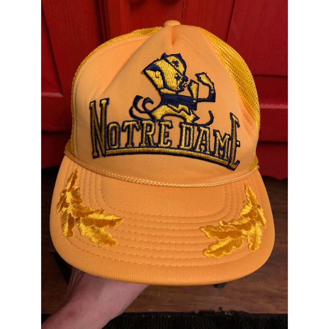 Notre Dame VINTAGE Joy Insignia Inc USA Trucker Hat Snapback Baseball Cap MINT