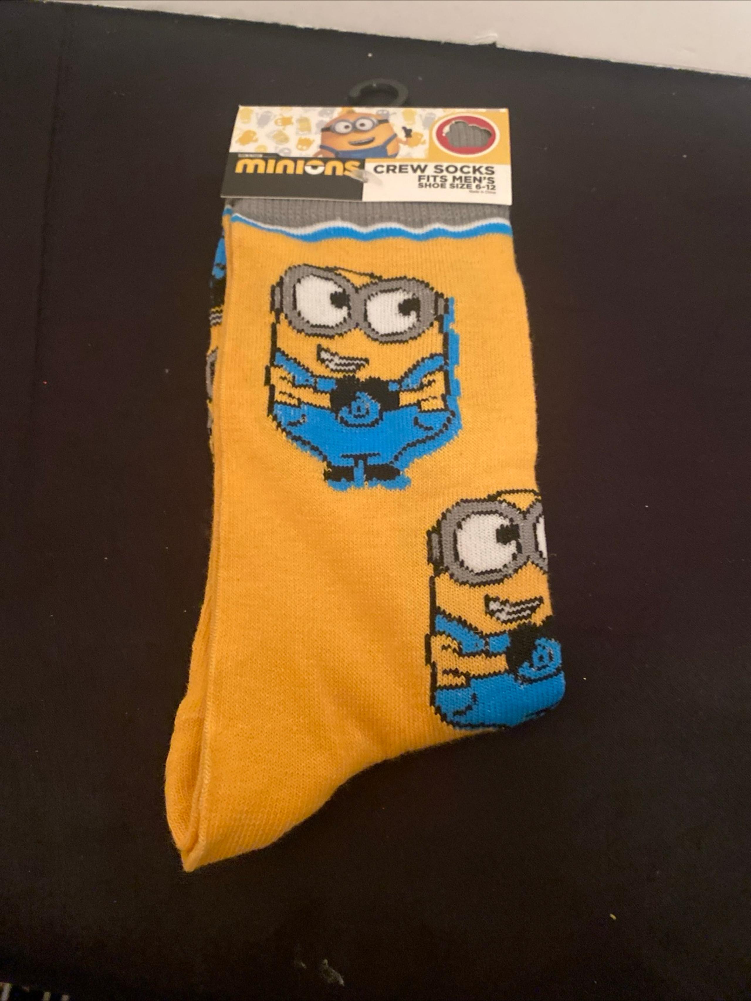 Minions Novelty Crew Socks Men’s Size 6-12 NEW