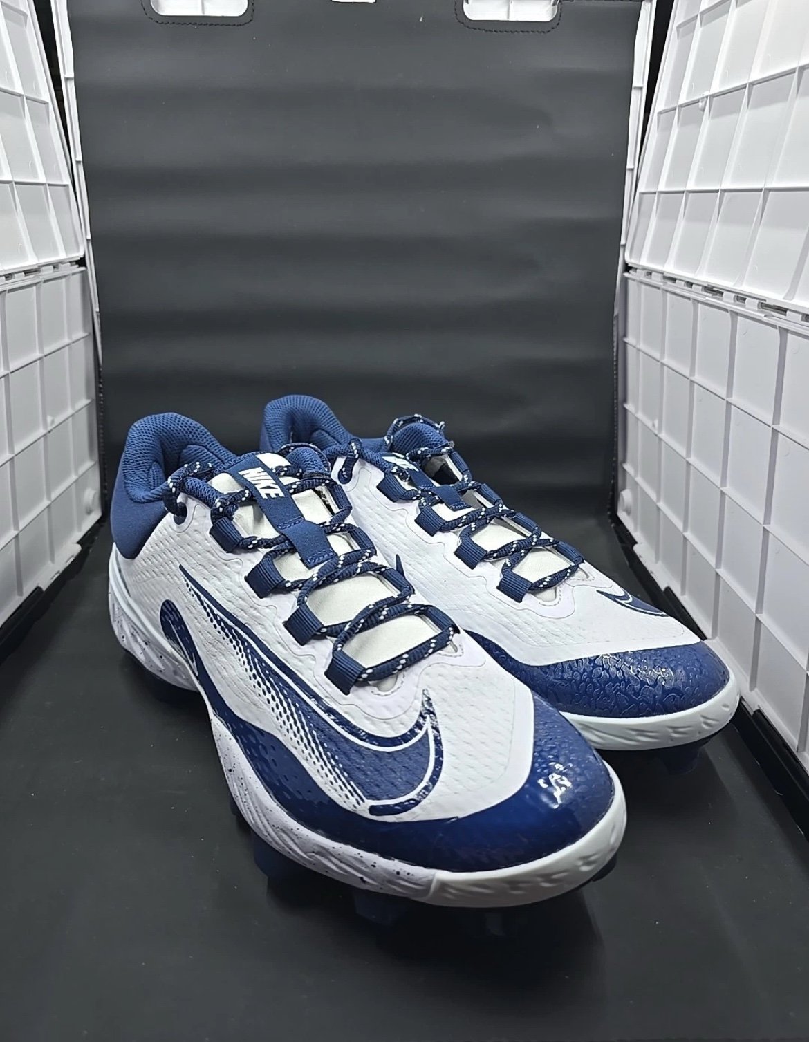 Nike Alpha Huarache Elite 4 Low MCS Navy Baseball Cleat FD6255-107 Men Size 9 B
