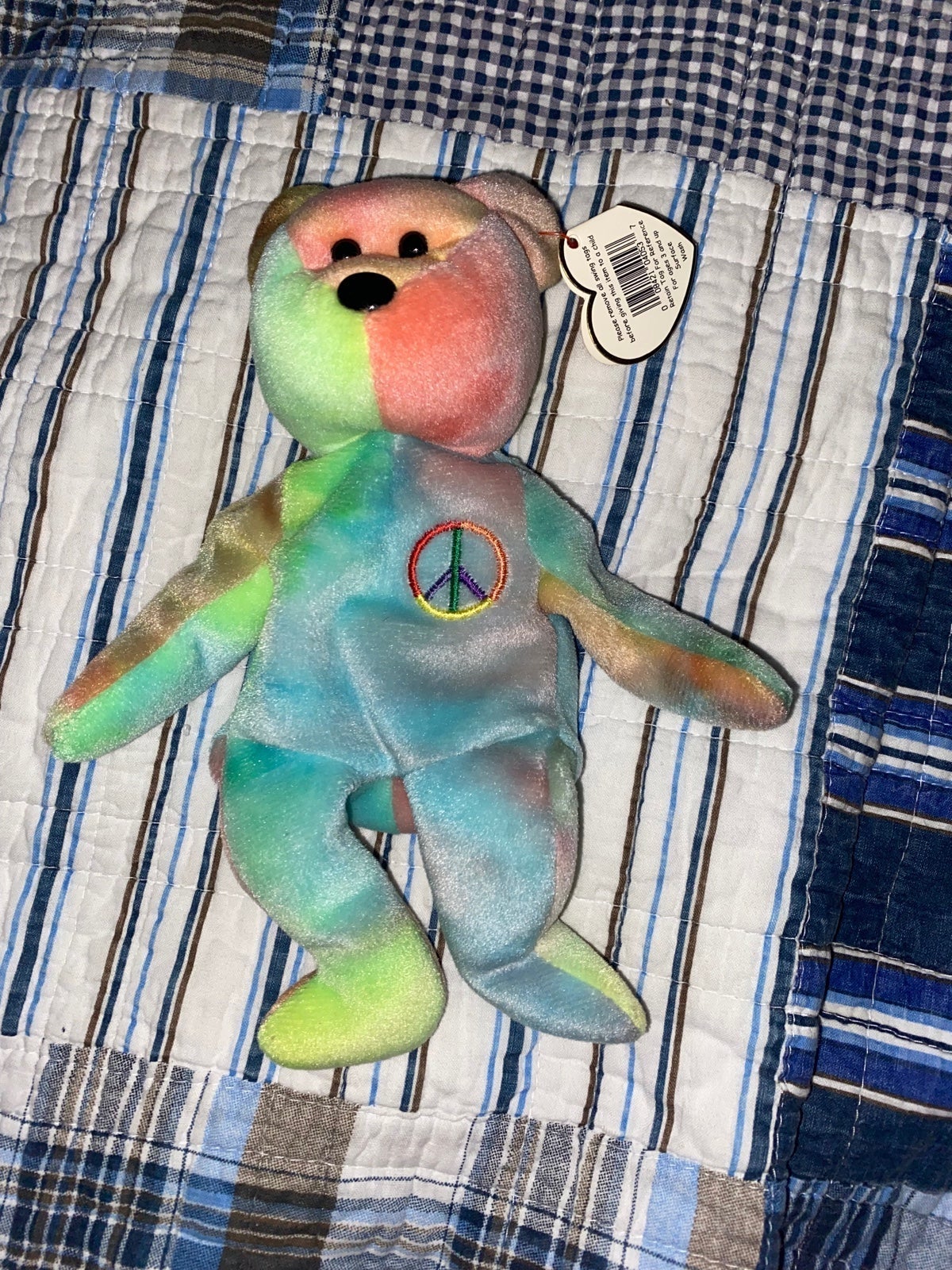 Ty Beanie Babies Peace The Bear