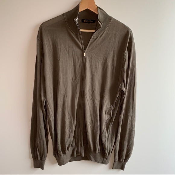 Loro Piana Quarter Zip Pullover Sweater Tan US XL