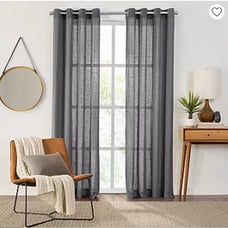 Fieldcrest Arden Solid Cotton Sheer Grommet Top Curtain Panels