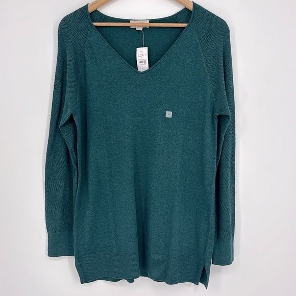 Loft Outlet V-neck Sweater Women’s Size Medium in Teal Green New with tags!