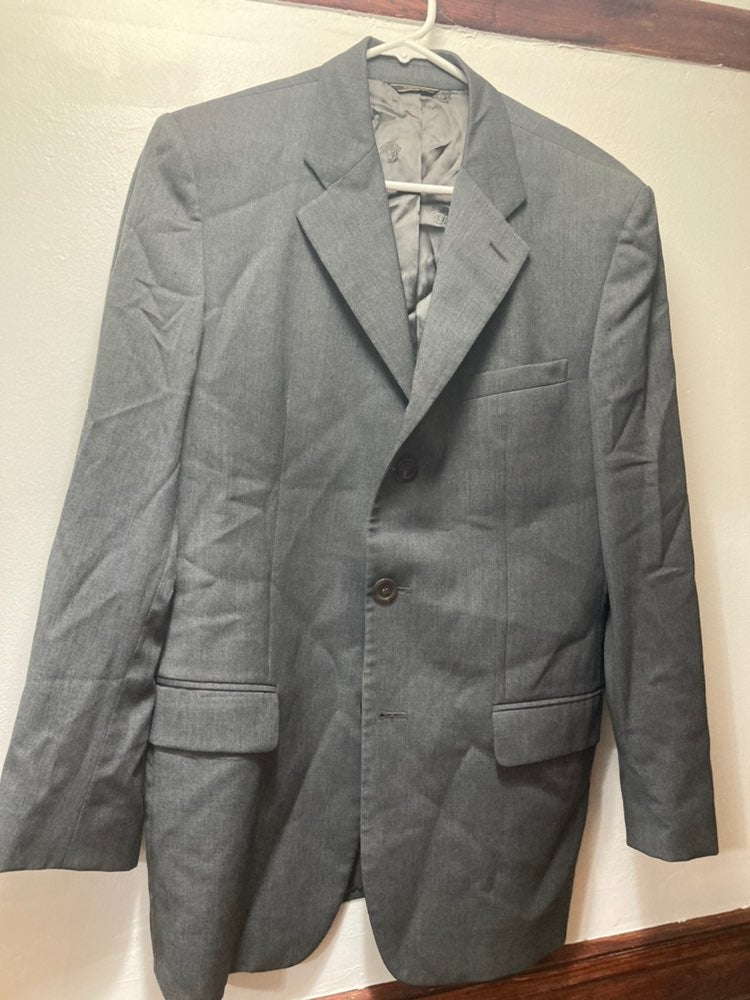 Versace 3 button charcoal gray suit