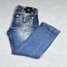 Miss Me Jeans Women 25 Blue Signature Cuffed Capri Stretch Denim Crop Logo Pants