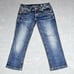 Miss Me Jeans Women 25 Blue Signature Cuffed Capri Stretch Denim Crop Logo Pants
