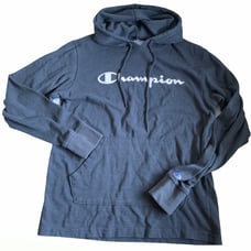 Champion S Hoodie Sweatshirt Pullover Hooded Spellout Gray Streetwear Fleece