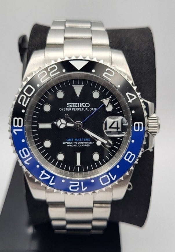 New Custom 40mm SeikoMod Automatic GMT Watch