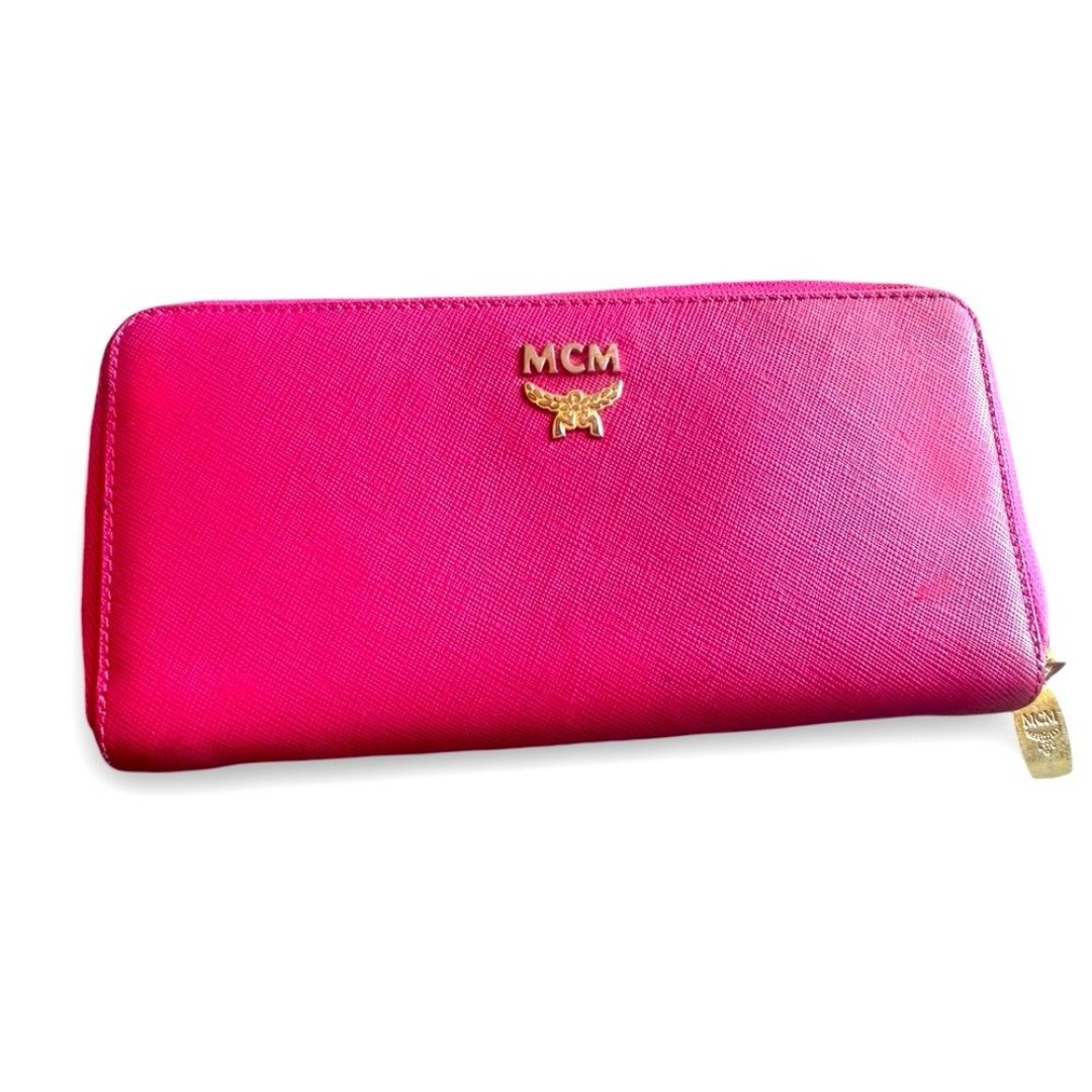 MCM Pink Leather Zippy Pretty Pink Clean Long Wallet