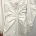 Prabal Gurung Ruched Button Up Dress 0 Scoop Neck Long Puff Sleeve Shirred White