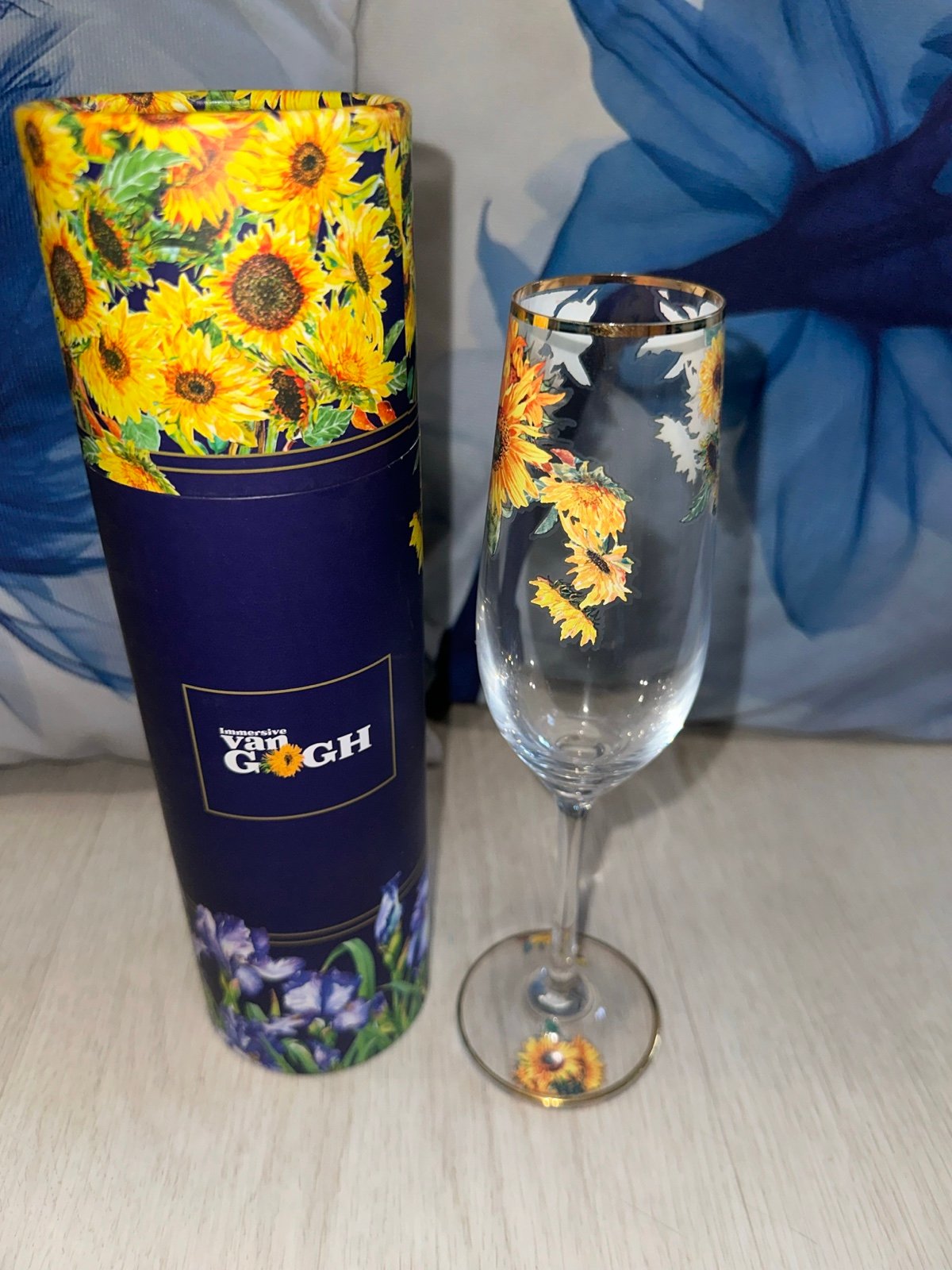 Van Gogh Sunflowers The Impressionists CHAMPAGNE FLUTE Toasting Glass