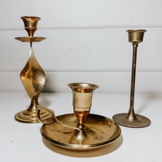 Vintage Brass Candlestick Candle Holders Set of 3