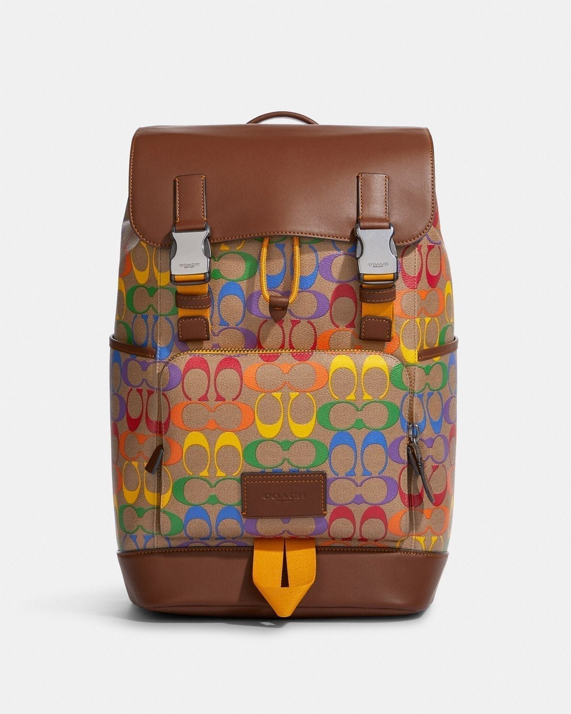Coach Track Backpack In Rainbow Signature Canvas