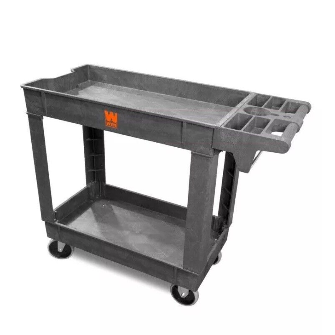 Commercial 500-Pound Capacity 40 by 17-Inch Two-Shelf Service Utility Cart Caddy