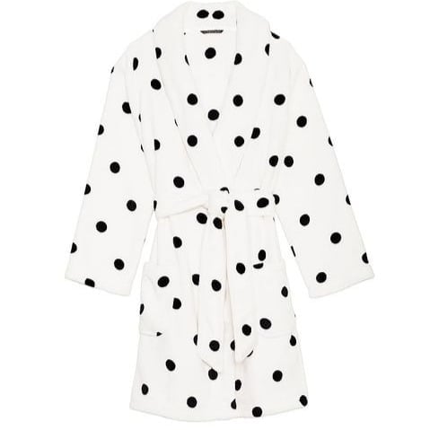 Victoria's Secret Short Plush Robe /Polka Dot/ Women's Size - M/L - 26709526