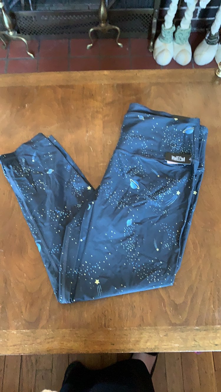Victoria's Secret Night Sky Printed High Rise 7/8 Tights Leggings NWT
