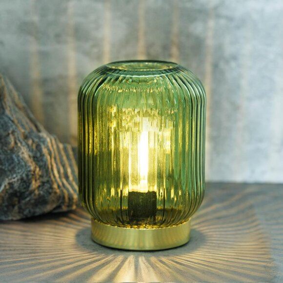 New Battery Operated Green Lamp, Cordless Table Lamp for Home or Room Decor