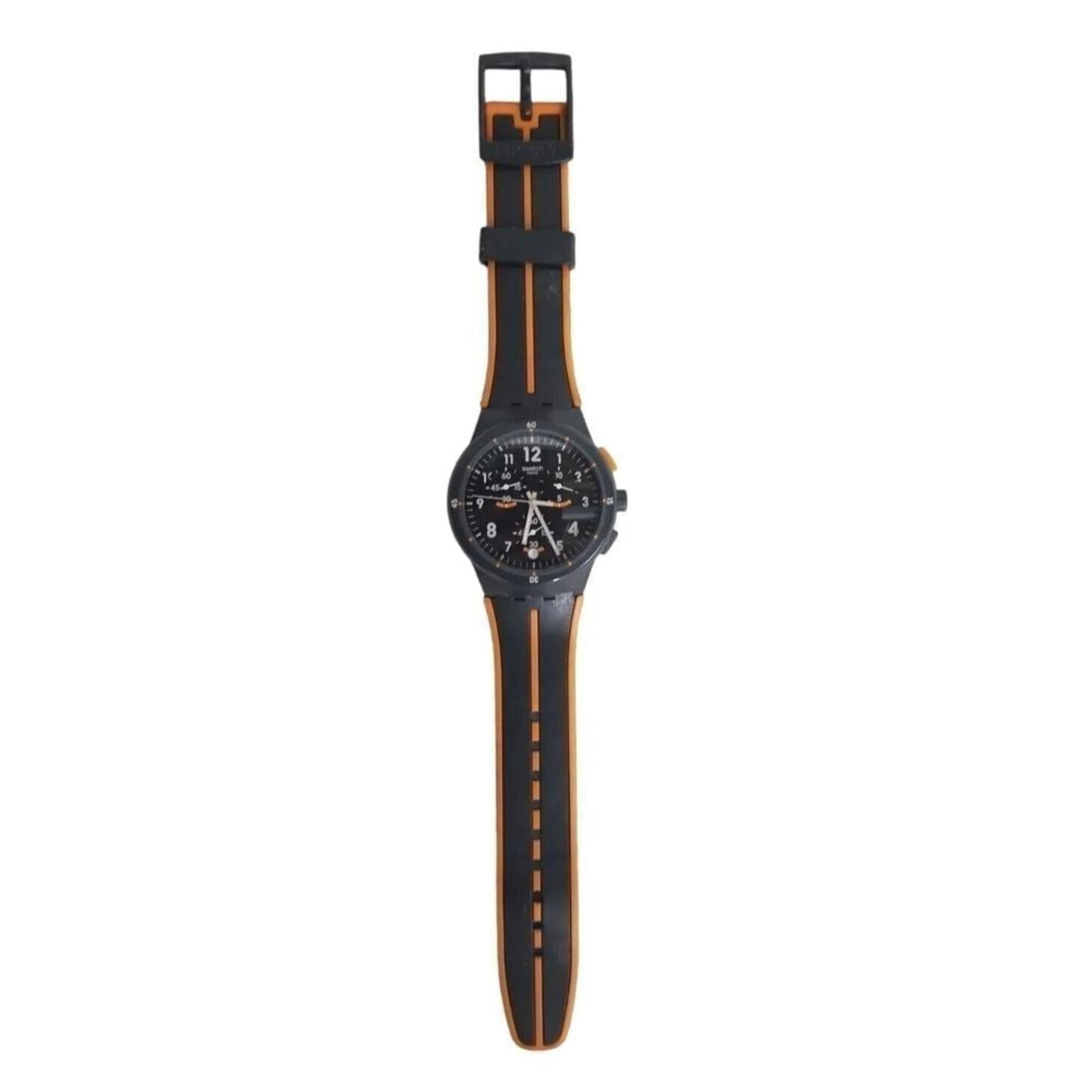 SWATCH Laserai chrono black, orange water-resistant Men WRISTWATCH silicone