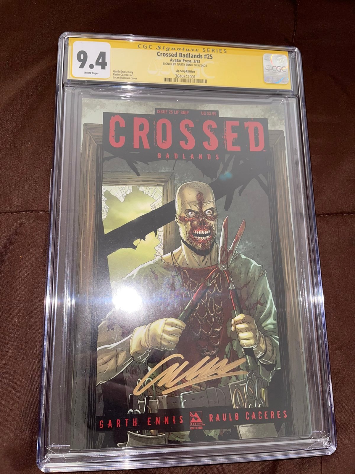 CROSSED BADLANDS #25 CGC SS 9.4 Signed by GARTH ENNIS Avatar Press RARE! ONLY 1