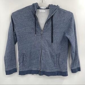 Everlane Blue Full Zip Hooded Long Sleeve Jacket