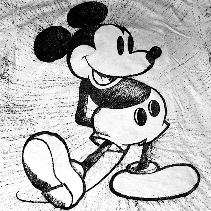 Lk New Disney Store Vtg Mickey Sketch T