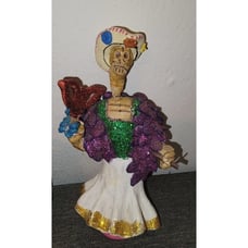 Signed Josefina Aguilar Day Of The Dead Conga Dancer Skeleton Halloween Figure